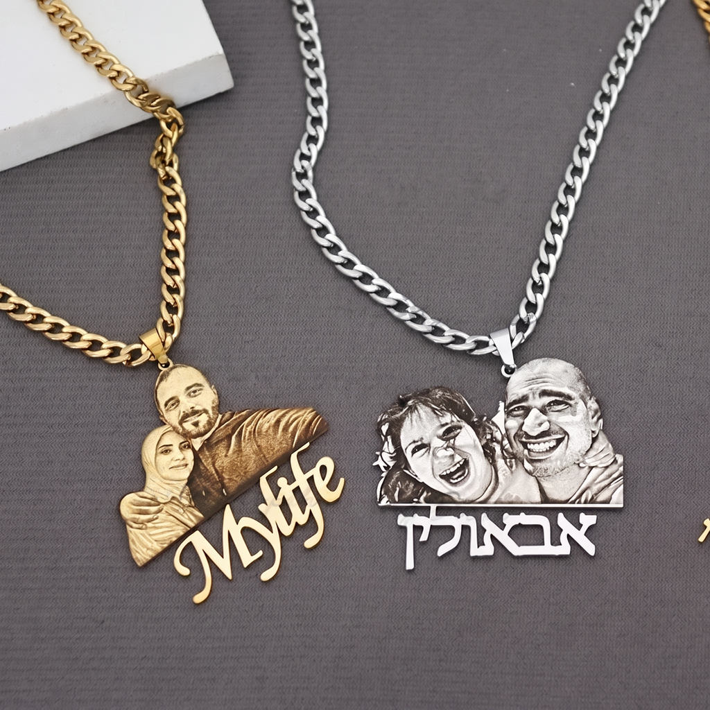 Collana Personalizzata Con Foto E Ritratto Inciso 